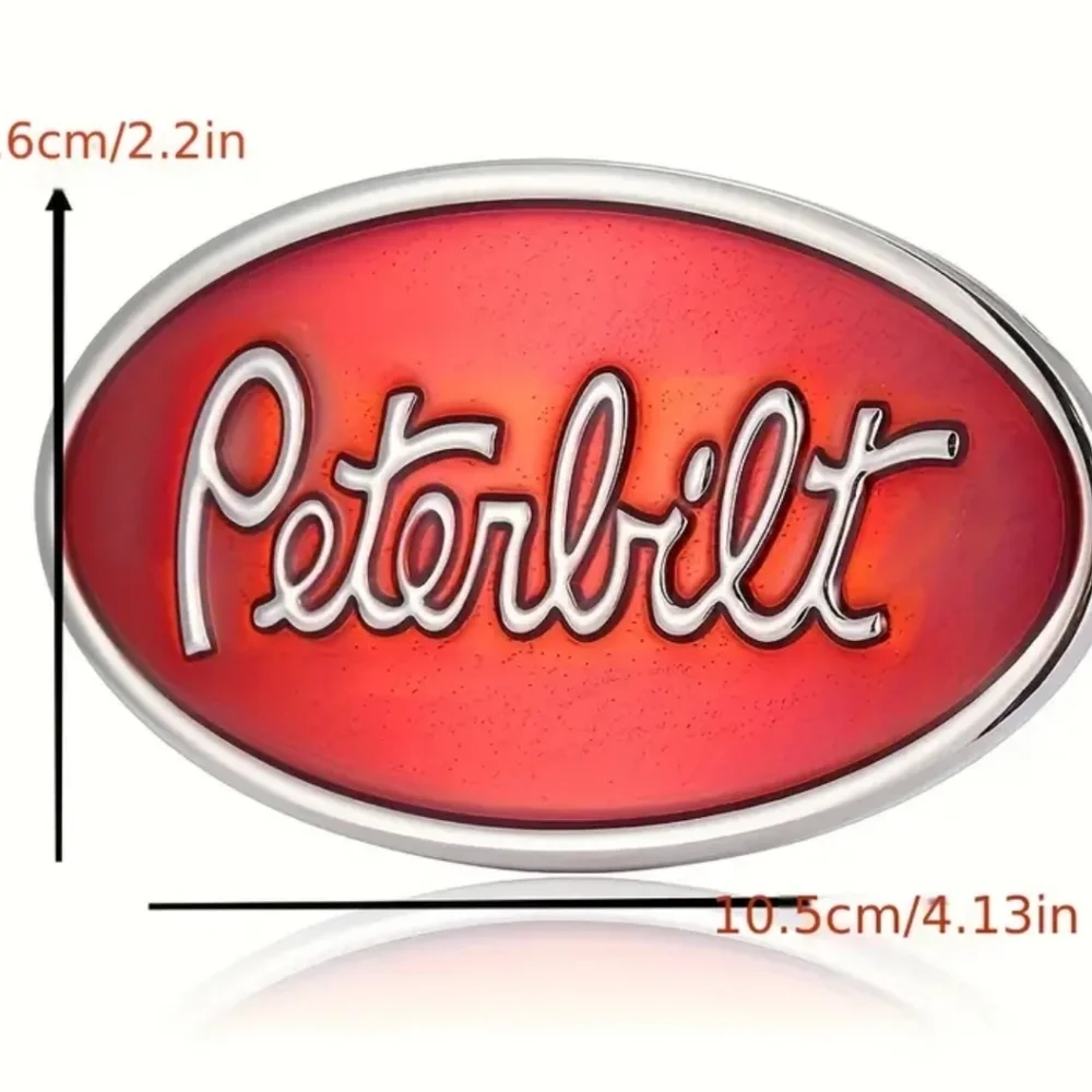 New Peterbilt Trucker Driver Red Oval Belt Buckle